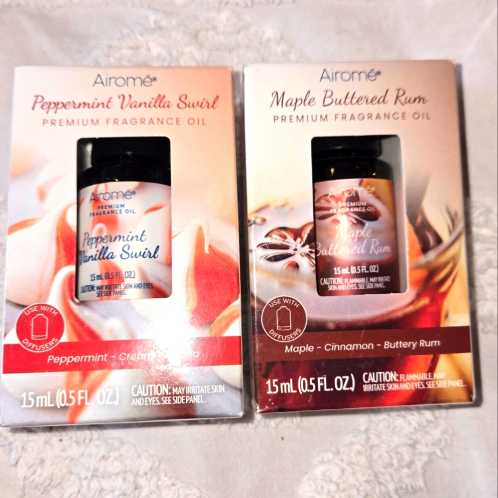 Fragrance Oil Set - Peppermint Vanilla Swirl & Maple Buttered Rum